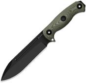 KI1103HSD2 — Couteau Kizer Drop Bear Fix Lame Acier AEB-L 58-60 HRC Black PVD Drop-Point Manche Micarta Vert Olive Étui Kydex Livraison Gratuite