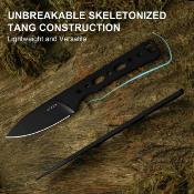 KI1108A1 Kizer Whiskey Jack – Couteau Lame Acier CPM-10V Black Manche Micarta & Blue Vortex Housse Kydex - Livraison Gratuite