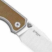 Ki3634A1 Kizer Wharning | Couteau Lame Sheepsfoot Acier CPM-S45VN Satin | Manche Black UltreX Micarta Liner Lock - Livraison Gratuite