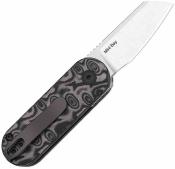KIV2583A6 Couteau Kizer Mini Bay | Lame Acier 14C28N Satin | Manche Micarta Gray Vortex | Livraison Gratuite