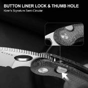 KIV2742A2 Kizer Microbe  – Couteau Lame Acier 14C28N Satin Drop Point Manche Micarta Black Button Liner Lock – Livraison Gratuite