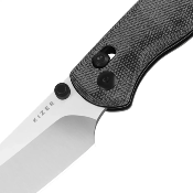 KIV36192KS1 Couteau Kizer Drop Bear 2 Sheepsfoot - Acier Nitro-V - Manche Micarta Noir - Button Lock Ball Bearing - Livraison Gratuite