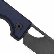 V3708A3 Couteau Kizer Little Ringbo | Lame Drop Point Acier AEB-L Gray Stonewashed | Manche Blue Aluminum Button Lock - Livraison Gratuite