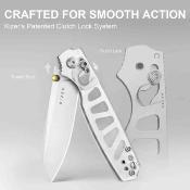 KIV3789A5 Kizer Pokiman CS – Couteau Lame Acier AEB-L Satin Manche Acrylic Clear Clutch Lock Thumb Stud Clip – Livraison Gratuite