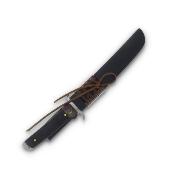 KO049 Couteau Komoran Warlord Lame Tanto Acier Satin Manche Bois Ébène Etui Cuir/Kydex - Livraison Gratuite