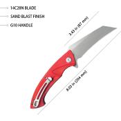 KUB212H Couteau Kubey Anteater Nest Red Lame Acier 14C28N Sandblast IKBS - Livraison Gratuite