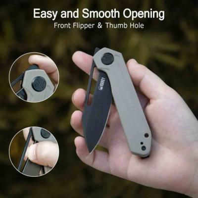 KUB321V Kubey Royal | Lame Acier 14C28N Blackwashed | Manche G10 Kaki | Ball Bearing | Liner Lock - Livraison Gratuite