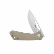 KUB331R Kubey Thalia – Couteau pliant Liner Lock Lame Acier 14C28N Stonewash Manche Tan G10 - Livraison Gratuite