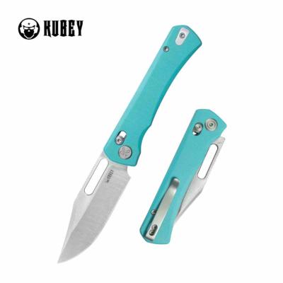 KUB396B Couteau pliant Kubey TBO | Lame Clip Point acier 14C28N | Crossbar Lock | Manche G10 Tiffany Blue – Livraison Gratuite