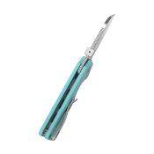 KUB407B Couteau Kubey Boxer – Lame Sheepsfoot Satin 14C28N | Manche G10 Blue | Liner Lock | IKBS | Clip - Livraison Gratuite