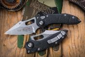 MCT16910 Couteau Microtech Stitch Automatique Lame Wharncliffe Acier M390 Manche Aluminium Noir Made in USA