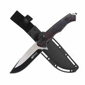 MTFIX006OG MTech – Couteau Lame Fixe Lame Acier 3Cr13MoV Manche Acrylique Rouge/Noir Etui ABS - Livraison Gratuite