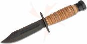 ON6150MSEC  Ontario 499 Air Force Survival | Couteau Lame Sawback Acier Carbone Black Zinc | Manche Cuir Housse Cuir USA - Livraison Gratuite