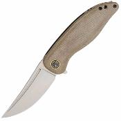PFKP06GRMDW Couteau Petrified Fish Simum | Lame Trailing Point Acier K110 D2 | Manche Khaki Micarta Linerlock - Livraison Gratuite
