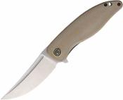 PFKP06GRMDW Couteau Petrified Fish Simum | Lame Trailing Point Acier K110 D2 | Manche Khaki Micarta Linerlock - Livraison Gratuite