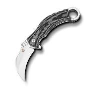 QS120E Couteau QSP Eagle Karambit Black/Gray Lame Acier D2 IKBS - Livraison Gratuite