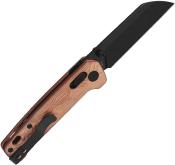 QS130GLF2 QSP Penguin  – Couteau Pliant Glyde Lock, Lame Sheepfoot 14C28N PVD, Manche G10 Cuivre - Livraison Gratuite