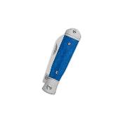 QS167B Couteau QSP Jumping Jack — Lame Clip Point Acier 14C28N, Manche Os Blue Slip Joint - Livraison gratuite