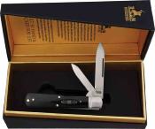 RR2569 – Rough Ryder Black Reserve Gunstock – Couteau pliant 2 lames Acier 440A Satin – Manche Os Noir Poli – Slip Joint – Livraison Gratuite