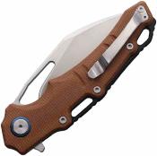 RR2611 Couteau Pliant Rough Ryder | Lame Wharncliffe Acier D2 Satin | Manche Brown Canvas Micarta Liner Lock - Livraison Gratuite