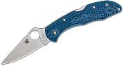 SC11PCBL Couteau Spyderco Delica 4 Lame Acier CPM SPY27 Manche FRN Bleu Cobalt Lockback Made in Japan - Livraison Gratuite 