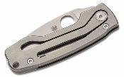 SC269TIP Spyderco PITS 2 Slipit – Lame Drop Point M398 Satinée, Manche Titane Slip Joint Clip Fabriqué en Italie - Livraison Gratuite