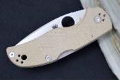 SC41MPCW5 Spyderco Native 5 - Lockback Lame Acier CPM CruWear Satin | Manche Micarta Brun Made USA - Livraison Gratuite