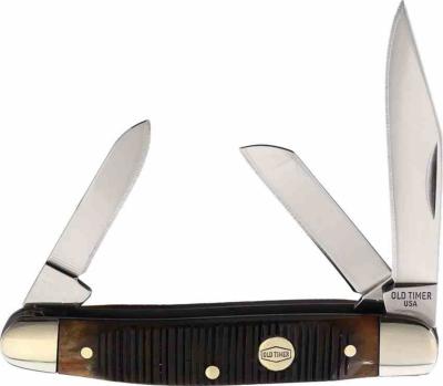 SCH1149145 Couteau Old Timer Generational 34OT Middleman | Made in USA | 3 Lames Acier 1095HC | Manche Os Chestnut | Livraison Gratuite