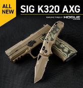 SIG36368 Couteau SIG Sauer K320 AXG Scorpion Tanto Lame Acier S35VN FDE Made USA - Livraison Gratuite