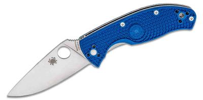 SC122PBL Couteau Spyderco Tenacious S35VN Plain Manche Bleu - Livraison Gratuite