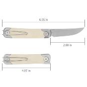 SRM131MGT Couteau SRM Enso 131M-GT Trailing Point Lame Acier Sandvik 14C28N Manche Tan G10 Sécurité Liner Lock - Livraison Gratuite 