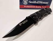 SWEX3 Smith & Wesson Extreme OPS | Lame Acier 440 Drop Point | Manche Aluminium Noir | Verrouillage Liner Lock - Livraison Gratuite