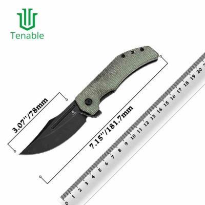 TB1089A3 Tenable Orion | Couteau Pliant | Clip Point 14C28N | Manche Micarta Vert | Liner Lock - Livraison Gratuite