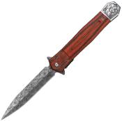 TF2016DG Couteau TAC FORCE Pliant Lame Acier Imitation Damas  Manche Bois Brown Ouverture Flipper Linerlock - Livraison Gratuite