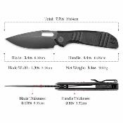 TVJM04BM14 Trivisa Gecko-BM – Couteau pliant Liner Lock Lame Acier 14C28N Black Manche Black Micarta - Livraison Gratuite