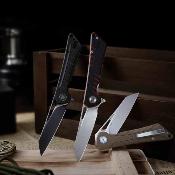 TVTY25BM14 Trivisa Monoceros-04B – Couteau pliant Liner Lock Lame Acier 14C28N Black Manche Black Micarta - Livraison Gratuite