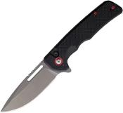 UTKE45 Couteau UTICA Disruption IV Lame D2 Stonewash - Manche G10 Noir - Sécurité Button Lock - Fabriqué aux États-Unis - Livraison Gratuite