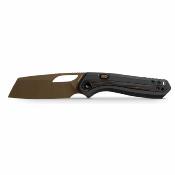VOSA1802 Vosteed Kroc – Couteau pliant Top Liner Lock Lame Acier S35VN Copper Dune Manche Black Aluminum & Topo G10 - Livraison Gratuite