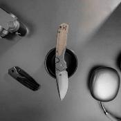 VOSA2232 Couteau Vosteed Psyop 299 | Lame Acier S35VN Stonewash | Manche Micarta Natural & Bolster Gravé | Livraison Gratuite
