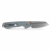 VOSA2930  Couteau Vosteed Raccoon 2.0 | Lame Modified Sheepsfoot Acier 14C28N | Manche Gray G10 Button Lock - Livraison Gratuite