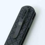 VOSCGS05 Vosteed Knives - Couteau Corgi Black Manche Micarta Lame Acier 14C28N Drop Point Trek Lock - Livraison Gratuite