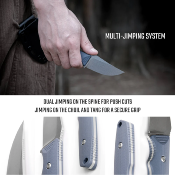 VOSD0403 Couteau Vosteed H-Back Blue Lame Drop Point Acier Nitro-V Manche G10 Housse Kydex - Livraison Gratuite