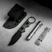 VOSD0502 Couteau Vosteed Quokka-O Bowie Lame Acier 14C28N Micarta Green Housse Kydex - Livraison Gratuite