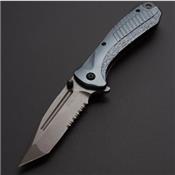 Couteau Tactical ABKT Tac Specter Tech Tanto Lame Acier D2 Manche Aluminium Linerlock Pocket Clip AB022G - Free Shipping