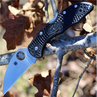 Couteau Spyderco Delica 4 Wharncliffe Lame Acier VG-10 Manche FRN Lockback Made Japan SC11FPWCBK - Free Shipping