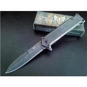 Couteau Combat Ready Stiletto Linerlock Lame Acier 440 Manche Acier CBR345 - Free SHipping