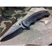 Couteau Elk Ridge Ballistic Linerlock A/O Lame Acier 440 Manche Bois Gray ERA004GY - Free Shipping