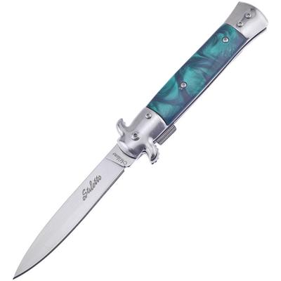 Couteau Frost Cutlery Italian Stiletto Milano A/O Manche Vert FISM001G - Livraison Gratuite