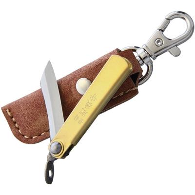 HIGO01BRS Higonokami SK Folder Brass Lame SK5 Etui Cuir Made Japan - Livraison Gratuite