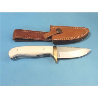 Couteau de Chasse Skinner Manche Os Etui Cuir PA3360BO - Livraison Gratuite